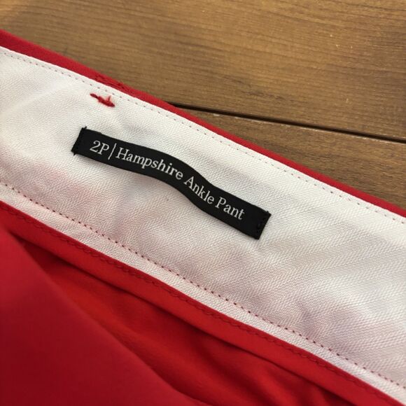 Talbots Hampshire Womens 2P Ankle Pants Cherry Red Straight Leg Classic Preppy - Picture 9 of 9